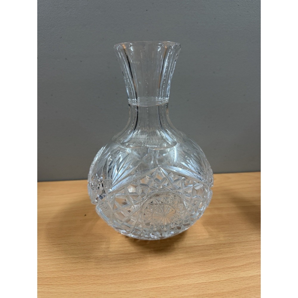Antique American Brilliant Period Cut Glass Crystal Decanter Carafe Clear Wine